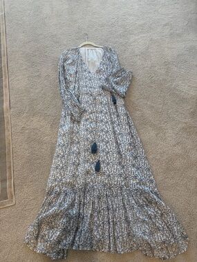 Roller Rabbit Blue and White Floral Maxi Dress